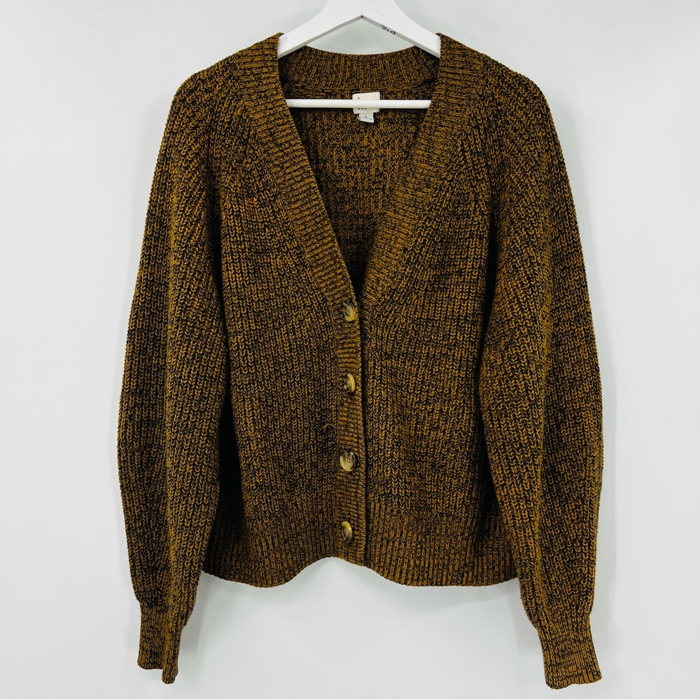 a new day Brown Marled V-Neck Button Front Cardigan